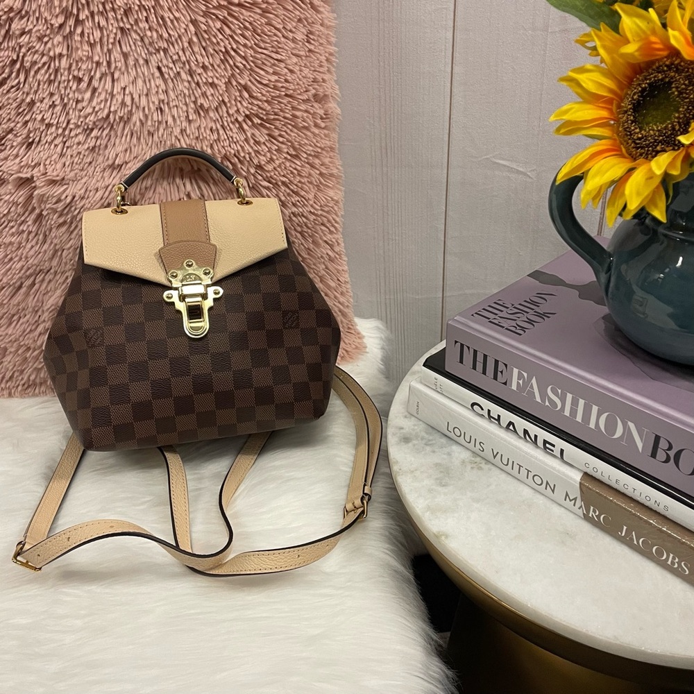Louis Vuitton Damier Ebene Clapton Backpack Creme